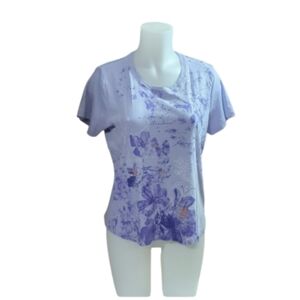 Size XLP Northern Reflections Lavender Floral Tee